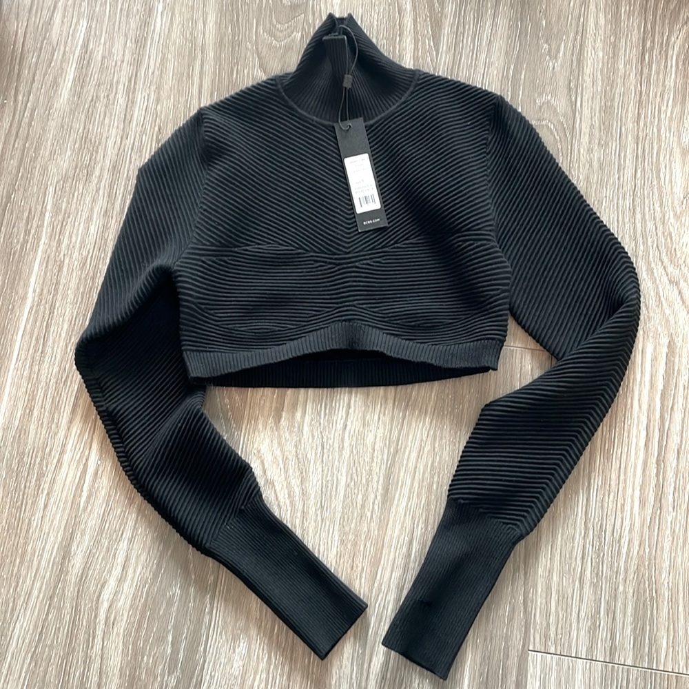 BCBGMAXAZRIA Meela Long Sleeve Crop Top